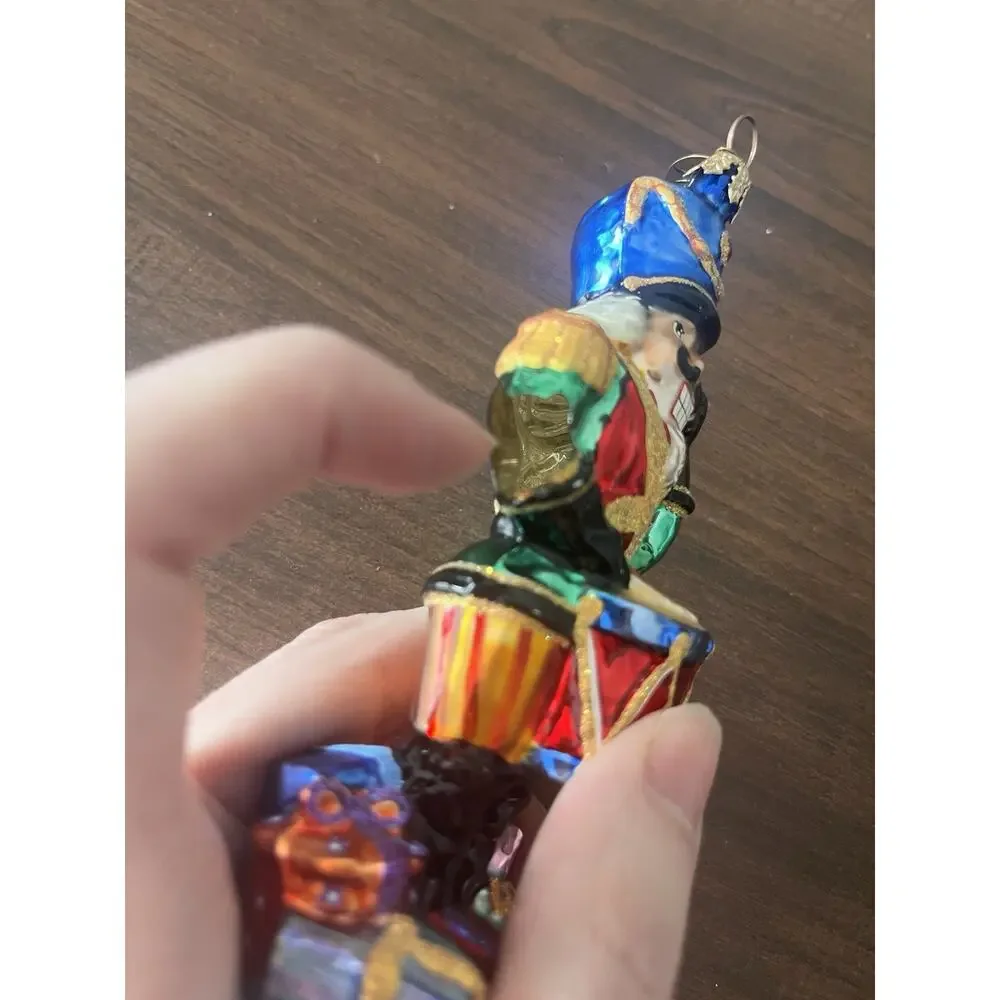 VTG Christopher Radko Toy Soldier Drummer Christmas Tree Ornament Broken Elbow